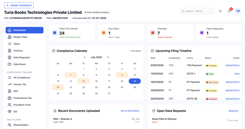 Turia: Data-Driven Approach to CA Practice Management